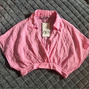 NWT Zara Linen Cropped Top